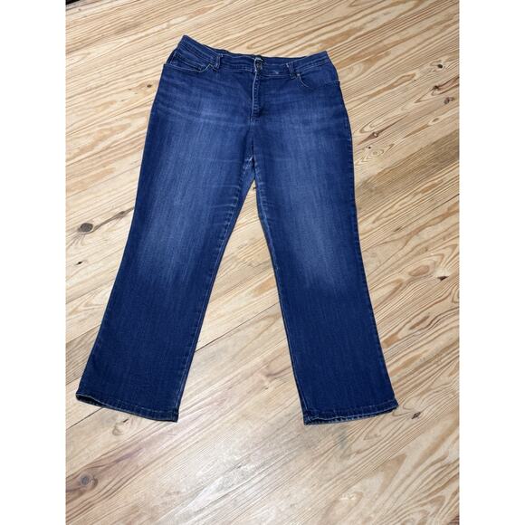Lee Relaxed Fit Straight Leg Blue Jeans Dark Wash High Rise No Tag 32 X 27 1/2 - Picture 1 of 7